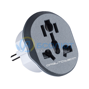 Сетевой переходник на евровилку с заземлением для подключения UK/US/CN Орбита OT-ELS12